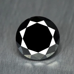 1.65Ct Brilliant Round Cut _ Flashing Quality Natural JET BLACK DIAMOND - Picture 1 of 2