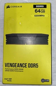 CORSAIR VENGEANCE 64GB (2 x 32GB) PC5-41600 (DDR5-5200) C40 DIMM Memory - Black - Afbeelding 1 van 3