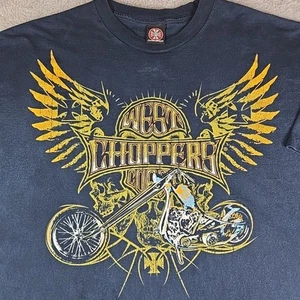 Vintage West Coast Choppers Jesse James T-Shirt Mens 2XL Blue Biker Motorcycle - Picture 1 of 15