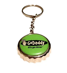 Schlüsselanhänger Flaschenöffner GoDaddy.Com "Its Go Time" Vintage selten - Bild 1 von 4