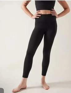 Athleta Transcend hoch geschnittene 7/8 enge Leggings S Small schwarz Yoga Training - Bild 1 von 3