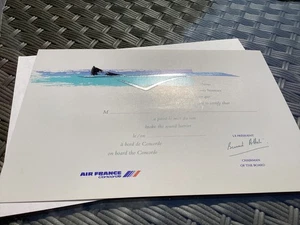 Certificado de vuelo supersónico original de Air France años 90 v2 - Imagen 1 de 5