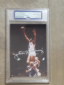Dual Signed PSA Encapsulated Julius Erving "Dr. J" Signed Photo. PSA  Authentic! - Picture 1 of 4