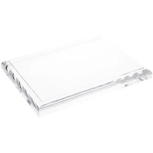 Plymor Clear Acrylic Rectangle Display Base w/ Ogee Edge 7.625" x 5.625" x 0.75" - Picture 1 of 1