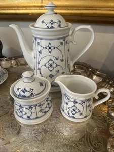 Seltene Form Marienbad Ingres Weiss Kaffeekanne, Milchkännchen und Zuckerdose - Bild 1 von 20