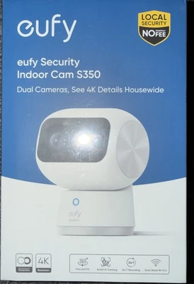 eufy Security Indoor Cam S350 Dual Cameras 4K UHD Brand New Sealed Box.. - Image 1 of 4