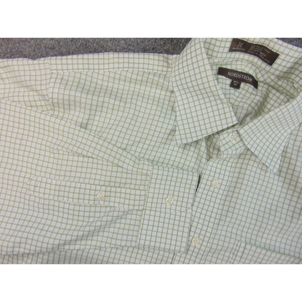 Camisa de vestir Nordstrom Smartcare a cuadros sin arrugas para hombre 16 1/2 36 manga larga Foto 1 de 4