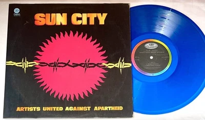 Artists United Against Apartheid ‎– Sun City - Bono,  Keith Richards BLUE Vinyl - Image 1 of 4