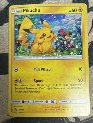 Pikachu - SM86 - Holo Foil - SEQUIN- Black Star  - General Mills Exclusive LP - Image 1 of 4