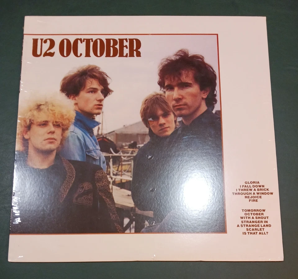 U2 October LP Vinyl Island 90092-1 Dark Purple Label 1st Reissue 1983 in Shrink