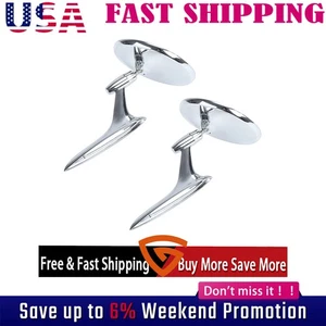 Round Bowtie Outside Rearview Mirrors For Chevy Chevelle Impala Nova - Picture 1 of 11