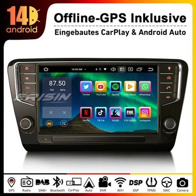 9"Carplay 64GB Android 14 DAB+Radio Autoradio Navi GPS SWC SKODA Octavia MK III - Bild 1 von 4