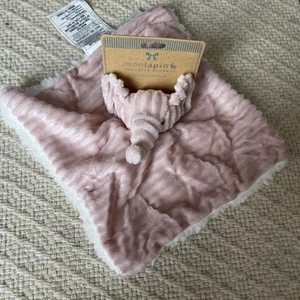 Mon Lapin Pink Elephant Plush Baby Security Blanket Lovey Ribbed Corduroy Sherpa - Picture 1 of 7
