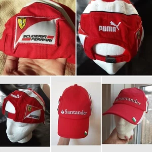 New Red Santander Puma Scuderia Ferrari Hat Racing Cotton 56-59cm Adjustable - Picture 1 of 24