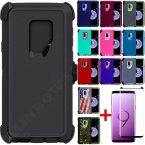 For Samsung Galaxy S9 Defender Case w/Clip fits Otterbox &Tempered Glass Screen - Picture 1 of 38