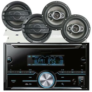 Stx Double Din Cd/Mp3 Radio Head Unit Car Receiver+ 4x Ab-630 800W 6.5" Speakers