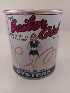 Matrosenmädchen Marke Austern Vintage 1 Quart DOSE ( RE-POP SAMMLERSTÜCK ) - Bild 1 von 5