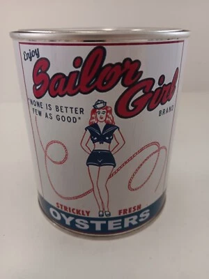 Sailor Girl Brand OYSTERS VINTAGE 1 QT. CAN  ( RE-POP COLLECTIBLE ) - Image 1 of 4