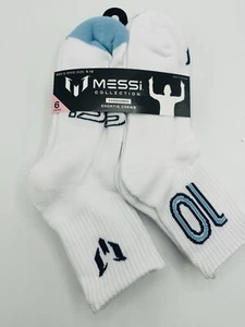 Messi Collection Cushioned Shortie Crew Socks 6 Pairs Men’s Size 6-12 New - Afbeelding 1 van 2