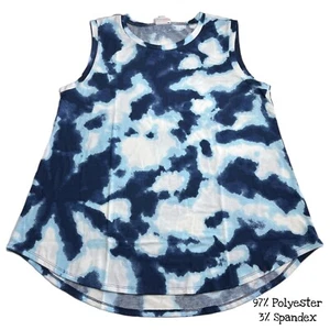 XS COCOA LuLaRoe ~ BLUE & NAVY TIE DYE PRINT ~ Sleeveless Top Size 2-4, nwt - Picture 1 of 3