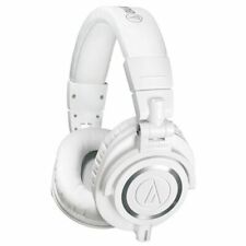 Audio Technica ATHM50X White Studio Monitor Headphones + Case & Cables ATH-M50X