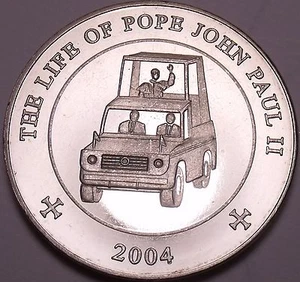 Unc Somali 2004 25 Schillings~The Life Of Pope John Paul II~Pope In Vehicle~Fr/S - Picture 1 of 2