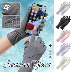 Cool Sunscreen Ice Silk Gloves for Women Outdoor Riding Breathable and Anti Slip - Picture 1 of 17