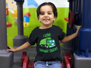 I Love Garbage Trucks Shirt - Trash Truck TShirt - Garbage Truck Tee boy girl - Picture 1 of 2