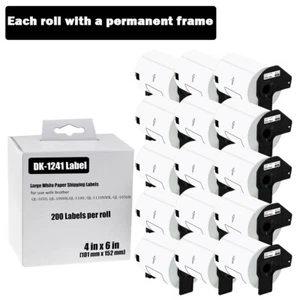 15 Rolls 4"x6" Large White Paper Shipping Labels DK-1241 For Brother QL-1050 - Picture 1 of 10
