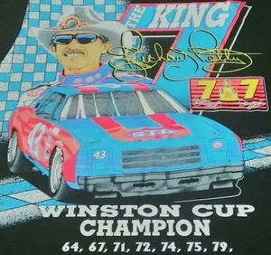 Camicia nera vintage Dale Earnhardt Sr e Richard Petty 7 volte campione XL - Foto 1 di 10