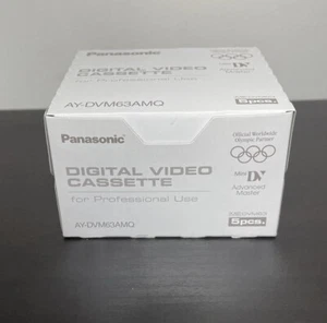 Lot de 5 cassettes vidéo numériques Panasonic Mini DV AY-DVM63AMQ qualité professionnelle - Photo 1 sur 6