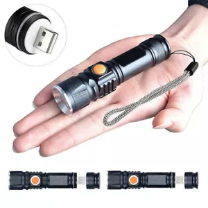 2x Starke LED USB Taschenlampe Polizei Swat Wiederaufladbar Cree 1200Lumen Lampe - Bild 1 von 8