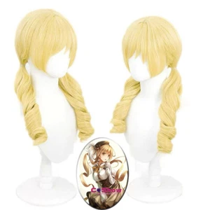 New Puella Magi Madoka Magica Cosplay Tomoe Mami Wig Double Ponytail Hair Prop - Picture 1 of 6