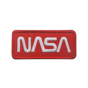 Embroidery NASA Logo Iron Sew On Patch Applique Jackets Fabric Crafts Badge Red - Picture 1 of 4