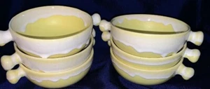 Dadoos Pottery  Vintage Drip Glaze Stoneware Pottery Bowls  Set/6 Pretty!!!! - Picture 1 of 4