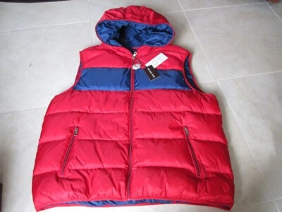 NEW Michael Kors Puffer Lightweight Sleeveless Down Vest MENS XL Red Blue $298. - Image 1 of 4