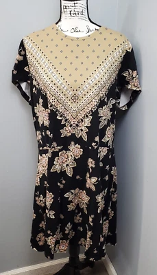Vestido Vaina Isaac Mizrahi Para Mujer XL Multi Ingeniería Borde Floral Cuello Redondo Foto 1 de 4