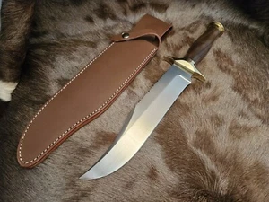Kevin Kimsey Knife 1992 Custom Bowie. Brass & Walnut Handle. New Sheath - Picture 1 of 10