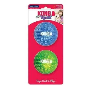 KONG Squeezz Geodz Squeaker Ball Dog Toy Assorted 2 pk - Picture 1 of 2