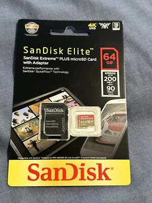 Sandisk Elite Extreme Plus Microsd Card 64gb 200mb/s - Image 1 of 2