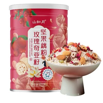 Semillas de rosa chía y nueces sopa de raíz de loto, sopa china de raíz de loto en polvo 500 g Foto 1 de 4