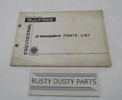 Lista de catálogo de piezas provisionales originales Bultaco 1969 El Montadero 70,32-P066 Foto 1 de 4