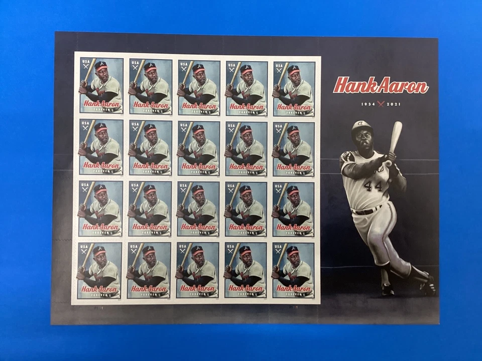 Scott #5908 Hank Aaron Full Sheet of 20 Forever Stamps - MNH UV - Image 1 of 1