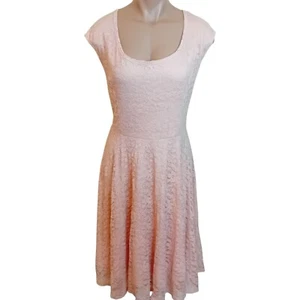Torrid Plus Size Soft Pastel Pink Lace Fit and Flare Dress Party Casual 2 READ - Picture 1 of 13