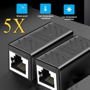 5X RJ45 Female to Female Lan Coupler Ethernet Network CAT5E Extension Adapter US - Picture 1 of 9