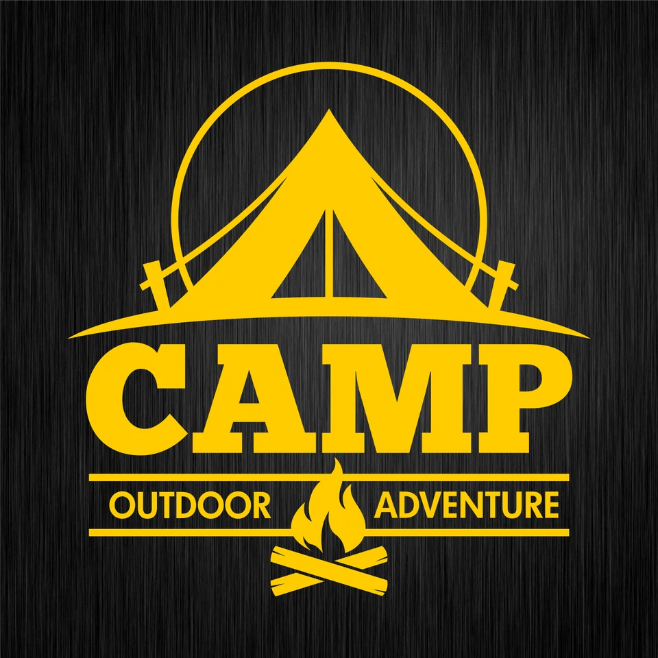 Campo Esterno Adventure Camping Camper Giallo Auto Vinile Decalcomania Adesivo - Immagine 1 di 1