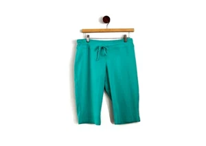 Prana Knee Length Drawstring Sweat Shorts Size M Aquamarine - Picture 1 of 4