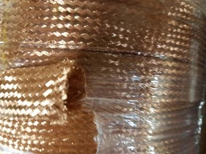 250 FUSS 1 ZOLL GEFLOCHTENES ERDUNGSBAND ERDUNG blankes Kupfer Flachgeflecht USA - Bild 1 von 1