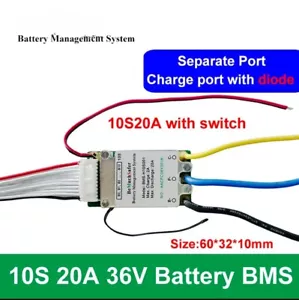 BMS 10S 20A 3.7V 36V 42V LI-ION Protection Module Balance Ntc SWITCH - Picture 1 of 2
