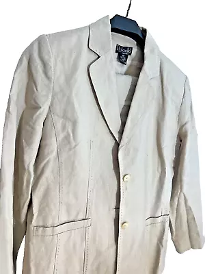 Calça Rafaella Petites de linho terno botão frontal blusa cropped amarela tamanho PM - Imagem 1 de 4